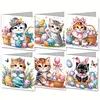 uk.everydayedeals 6Pcs DIY Diamond Painting Greeting Card - Easter Cats