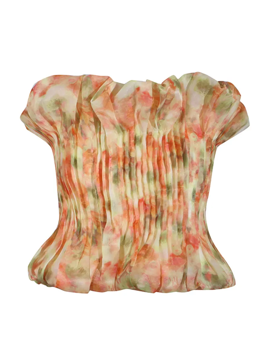 Brownm Sweet Wind Top 2025 Spring New Fresh And Comfortable Casual Fashion With A Word Shoulder Wood Ear To Wipe The Breast