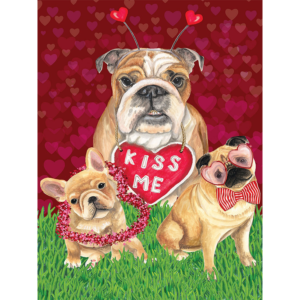 

Valentines Dog - Round Drill Diamond Painting - 30*40CM, 501 Original