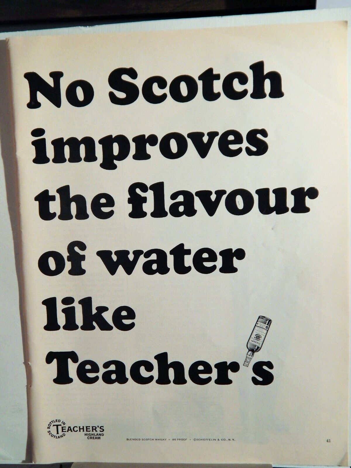 TEACHER'S HIGHLAND CREAM SCOTCH WHISKY 1964 VTG Photo Poster painting AD, RARE EPHEMERA