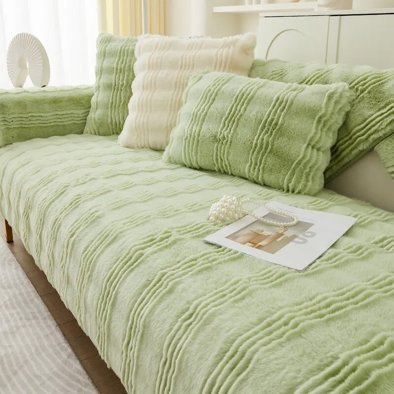 Nigikala Rabbit Plush Corner Sofas Slipcover Universal Non-slip Sofa ...