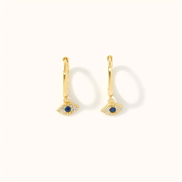 Evil Eye Huggie Earrings