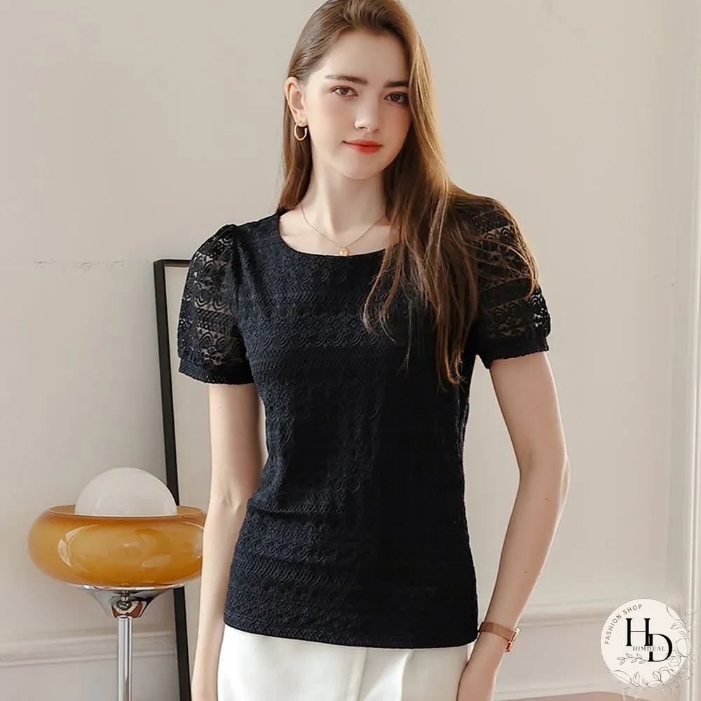 Bobokateer Short Sleeve Woman Tshirts O-Neck Tee Shirt Femme Lace Tops For Women Summer