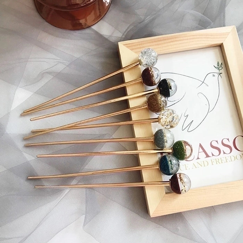 Minimalist Round Metal Plating Hairpin