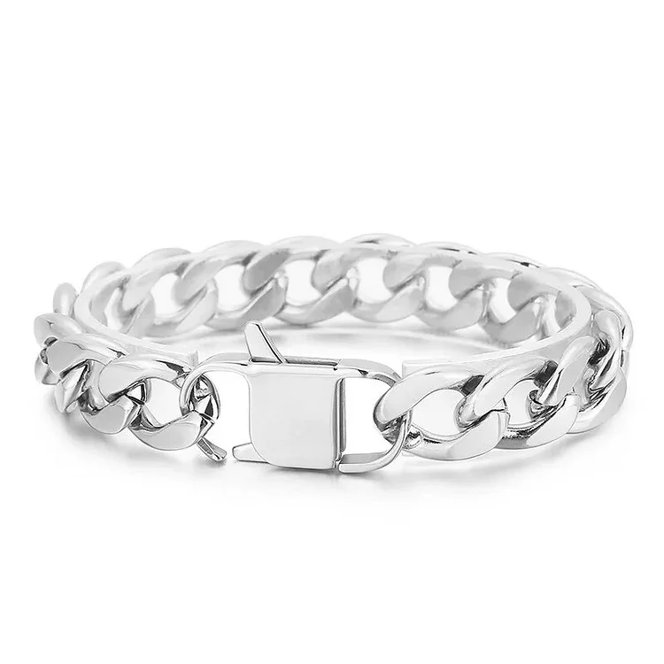 13mm Men Women Miami Gold Plate Curb Cuban Link Chain Necklace Punk HipHop Polished Stainless Steel Fashion Jewelry