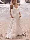 Loose Crochet Backless Jumpsuits