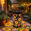 Colorful Sunflower Glow Solar Light LED Outdoor Solar Powered Hanging Garden Lantern IP65 Waterproof Sunflowers Projection Decor Lamp for Terrace/Porch/Lawn/Path