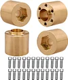 AMK 4pcs Brass Wheel Weights 22mm Wheel Hex Hub Widen Adapter for 1/10 RC Crawler 1.9in/2.2in Wheels Rim Axial SCX10 TRX4 Counterweight
