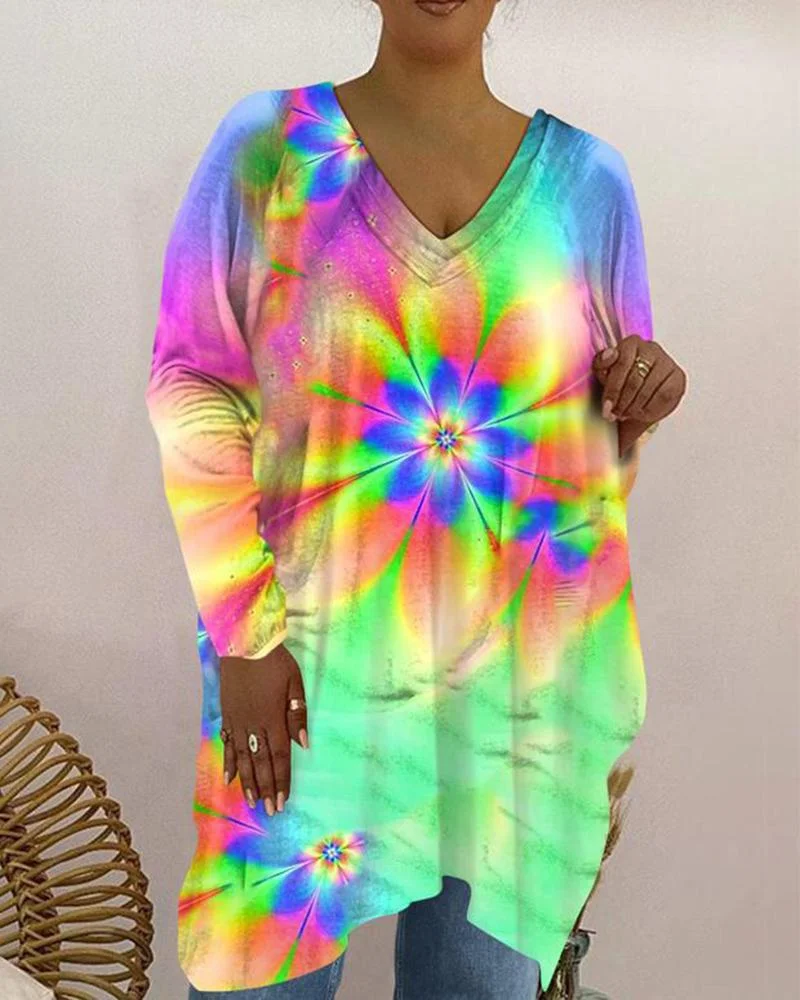Woman's Printed Casual Long Sleeve T-shirt-07