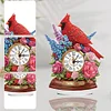 Flower Cardinal DIY Diamond Clock Ornament