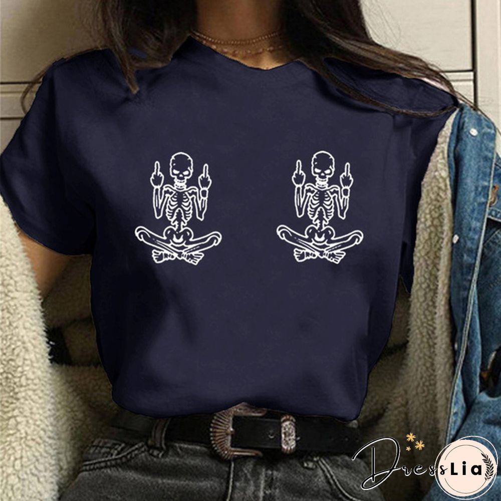 Women's Summer Funny Short Sleeved T-shirts Casual Crew Neck Tees Top Women Clothes Solid Color Shirts