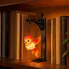 Glowing Owl Metal Bookend Lamp Iron Shelf Organizer Vintage Style