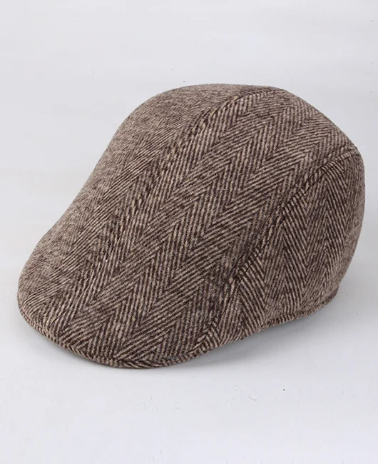 Woolen Houndstooth Lattice Beret Hat 