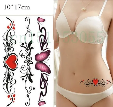 Waterproof Temporary Tattoo Sticker Sexy Thigh Love Sick English Words Gothic Water Transfer Fake Tatto Flash Tatoo for Women