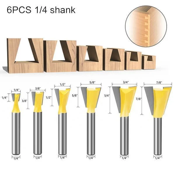 6PCS DOVETAIL ROUTER BIT SET🔥free postage🔥