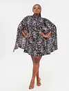 Elsie Glamour Ayanna Floral Cape Dress - Black