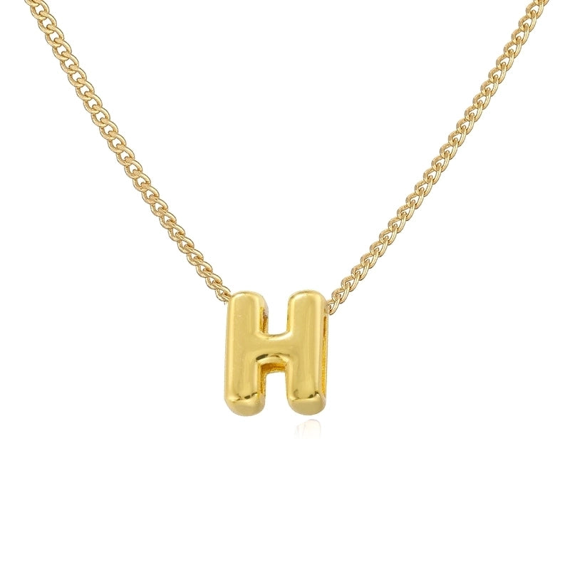Copper 18K Gold Plated Letter Necklace