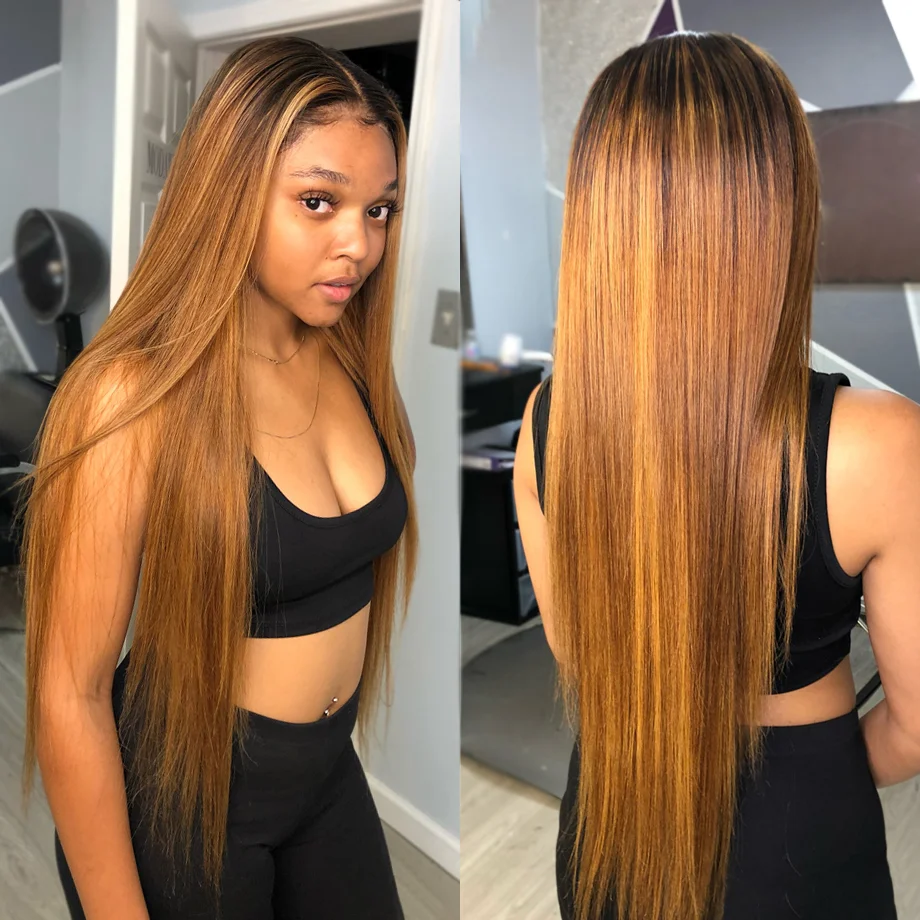 Long Straight Wigs Black Blonde Daily Hair ELCNEPAL
