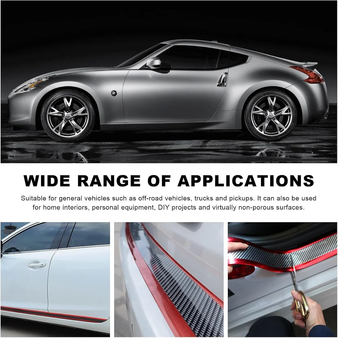 Car door anti-collision and anti-scratch cover sticker, waterproof carbon fiber door sill protection tape