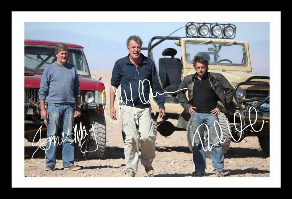 Top Gear - Richard Hammond & Jeremy Clarkson & James May Signed & Framed Photo Poster painting 1