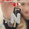 1Pcs Letter N DIY Pearl Art Keychain Ornaments Single-Sided Pendant