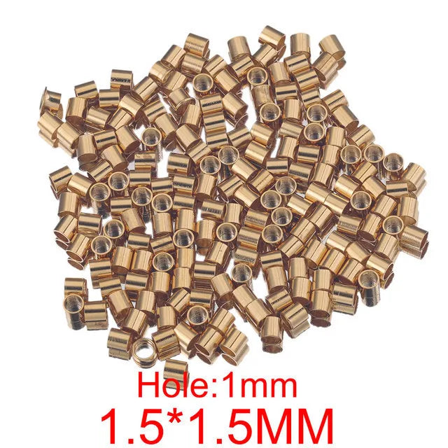 200 Pieces/Package 1.5*1.5Mm 2.5*2.5Mm 2*2Mm Hole 1~1.9Mm Hole 2~2.9Mm 304 Stainless Steel Solid Color Polished Positioning Tube