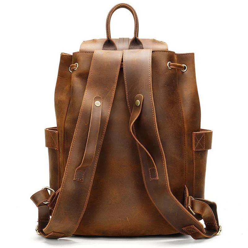 Unisex Creative Leather Large-Capacity Business Casual Backpack