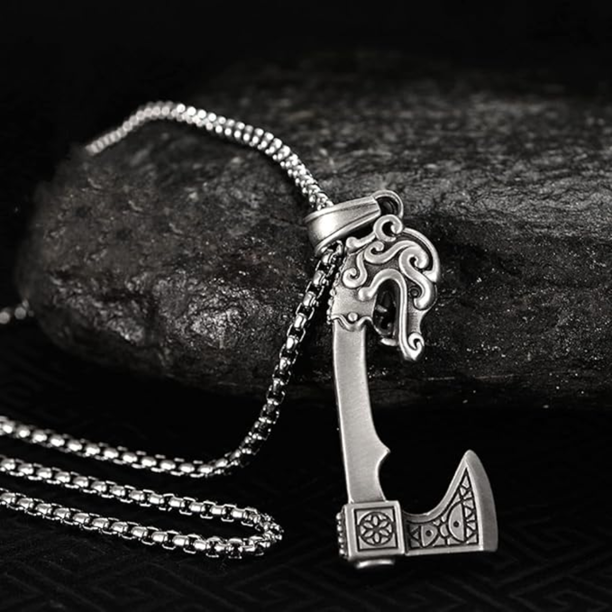 Scandinavian Viking Axe Solid Pewter Necklace