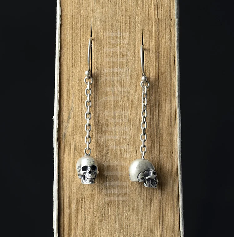 Vintage Skull Punk Halloween Earrings