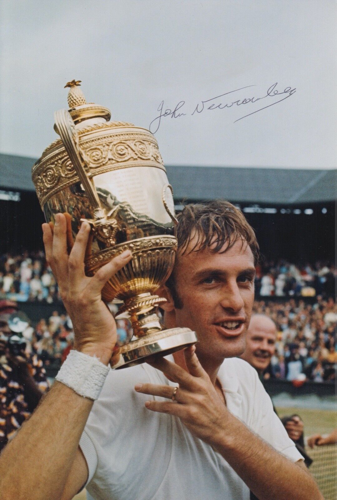 JOHN NEWCOMBE HAND SIGNED 12X8 Photo Poster painting WIMBLEDON TENNIS AUTOGRAPH 2