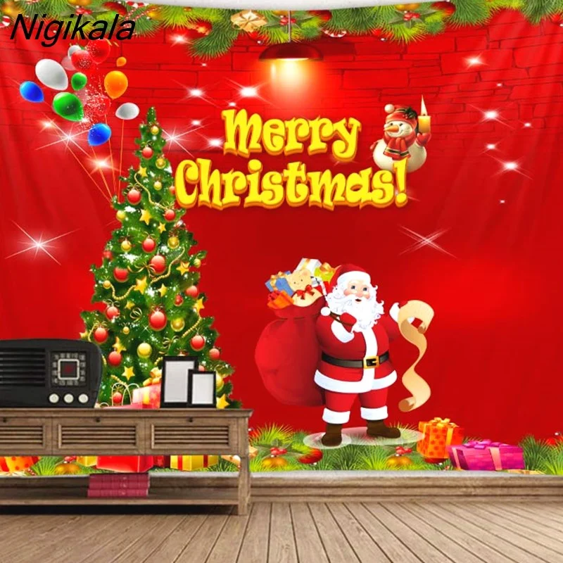 Nigikala Day Decorative Print Tapestry Bedroom Living Room Wall Hanging Tapestry Home Decor Xmas Mat for Christmas New Year