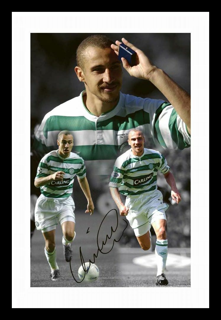 Henrik Larsson - Celtic Autograph Signed & Framed Photo Poster painting