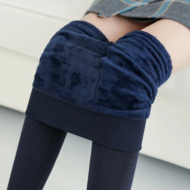 SVOKOR Winter Leggings Knitting Velvet Leggings High Elastic Thicken Warm Pants Skinny Pants For Women Leggins Comfortable