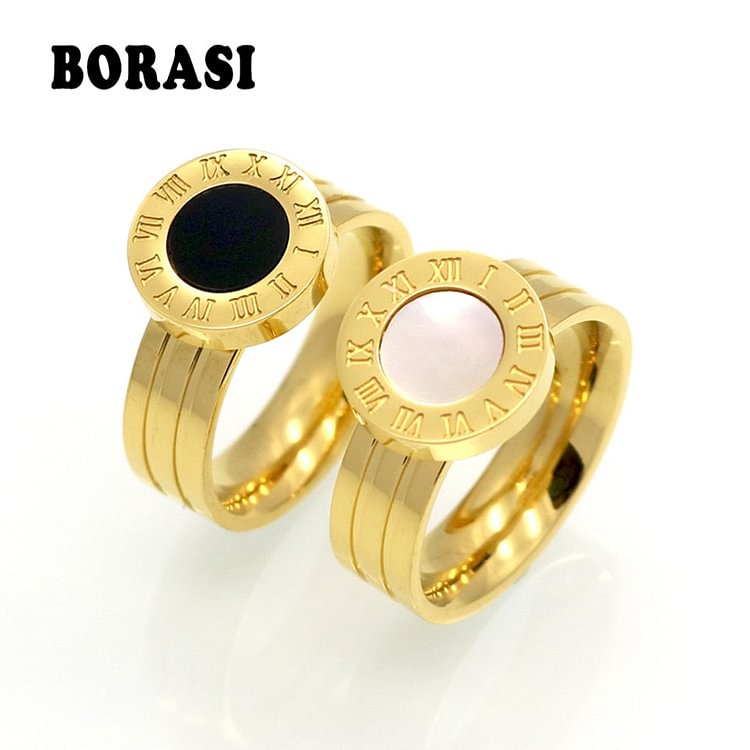 YOY-Gold/Rose Gold Color Stainless Steel Ring