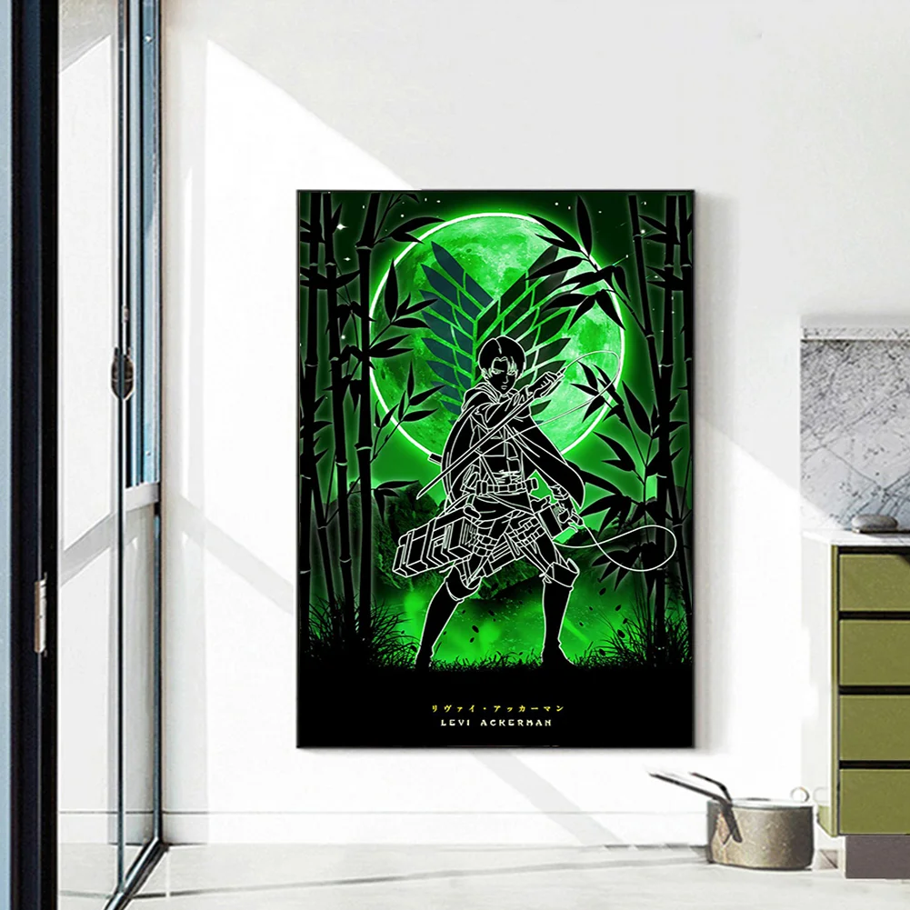 Full Round Diamond Painting 35*50cm - Attack On Titan - Silhouette