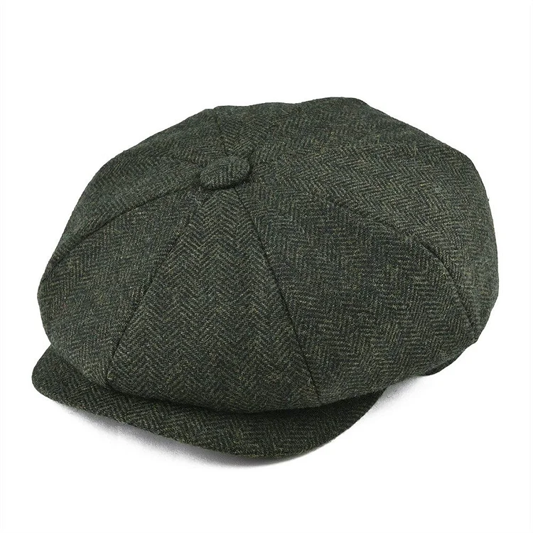 Classic Berets Wool Herringbone Tweed Newsboy Men Caps at Hiphopee