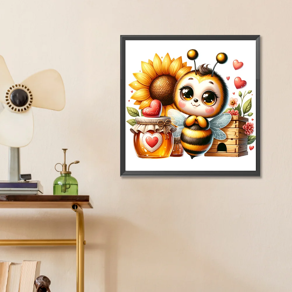 Full Round Diamond Painting 30*30cm - Cute Bee