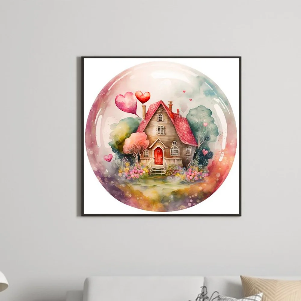 Full Round Diamond Painting 30*30cm - Small House In The Forest