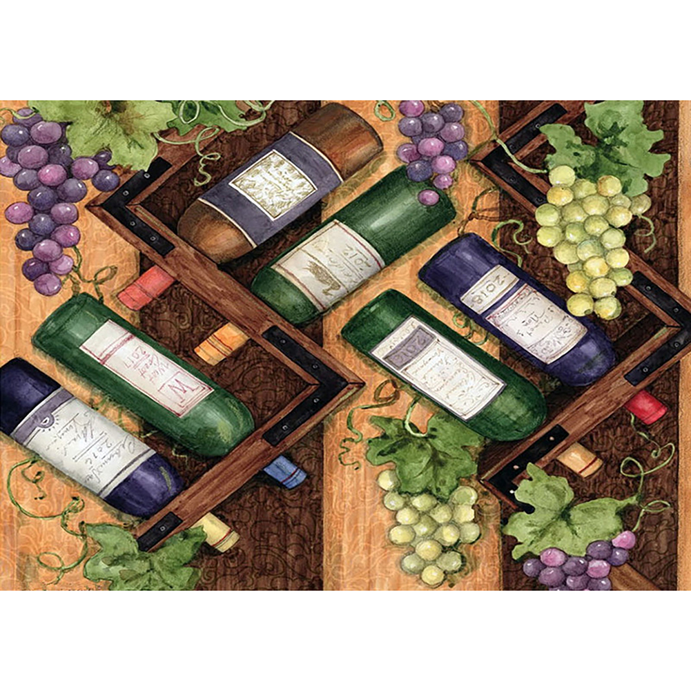 

40*30CM - Round Drill Diamond Painting - Wine Glass, 501 Original