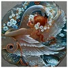 Fille de cygne - peinture ronde de diamant - 30*30cm