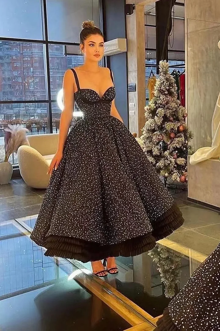 Daisda Amazing Spaghetti-Strap Sweetheart Ball Gown Beads Prom Dress With Lace