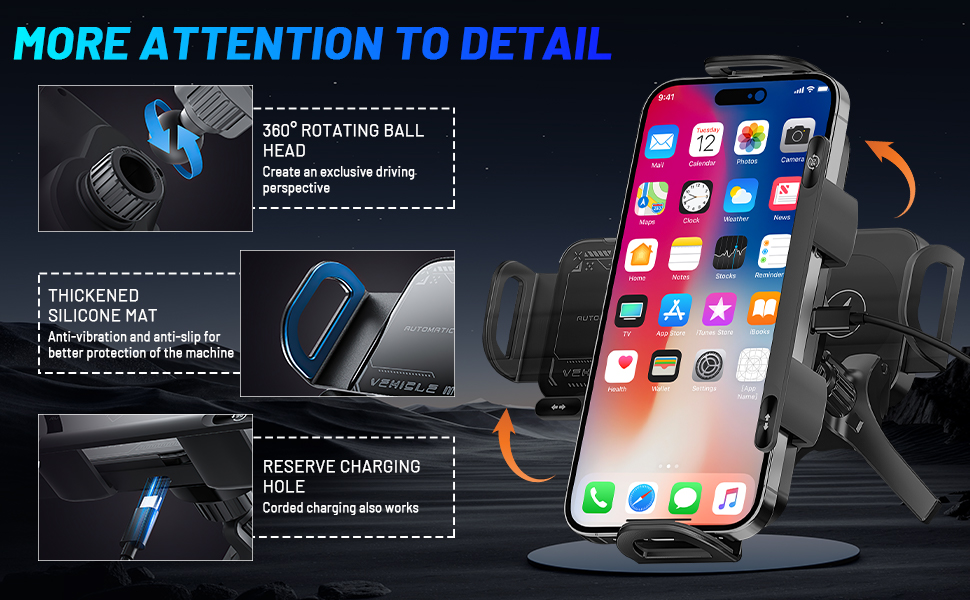 Universal Cell Phone Car Mount for Your Car Compatible with All Smartphones