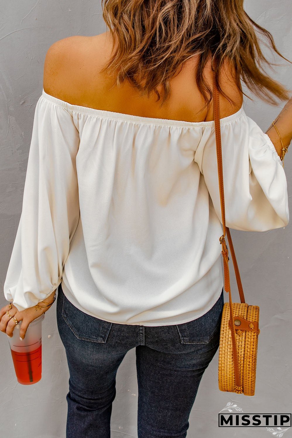 Versatile White Off-Shoulder Shirt