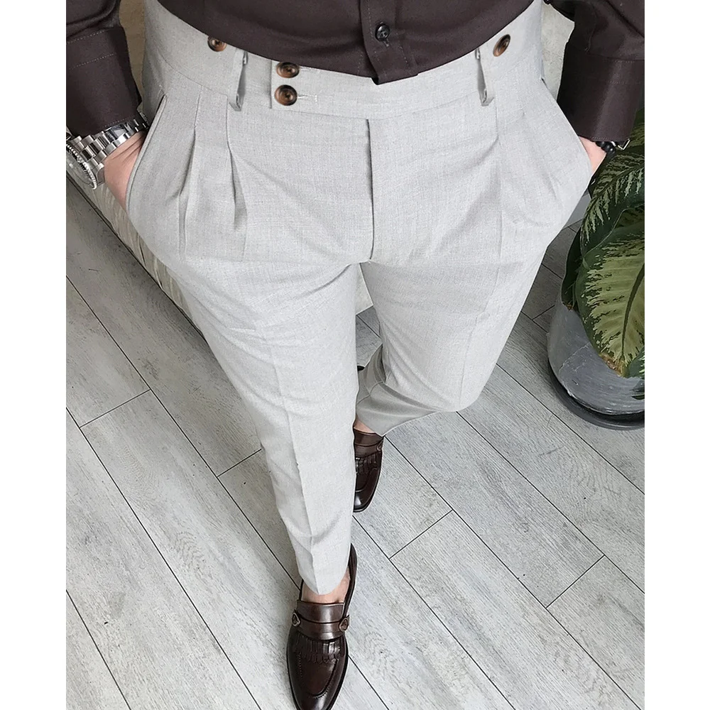 Men's Business Pant Blazer Matching Solid Color Pant Chino Pant