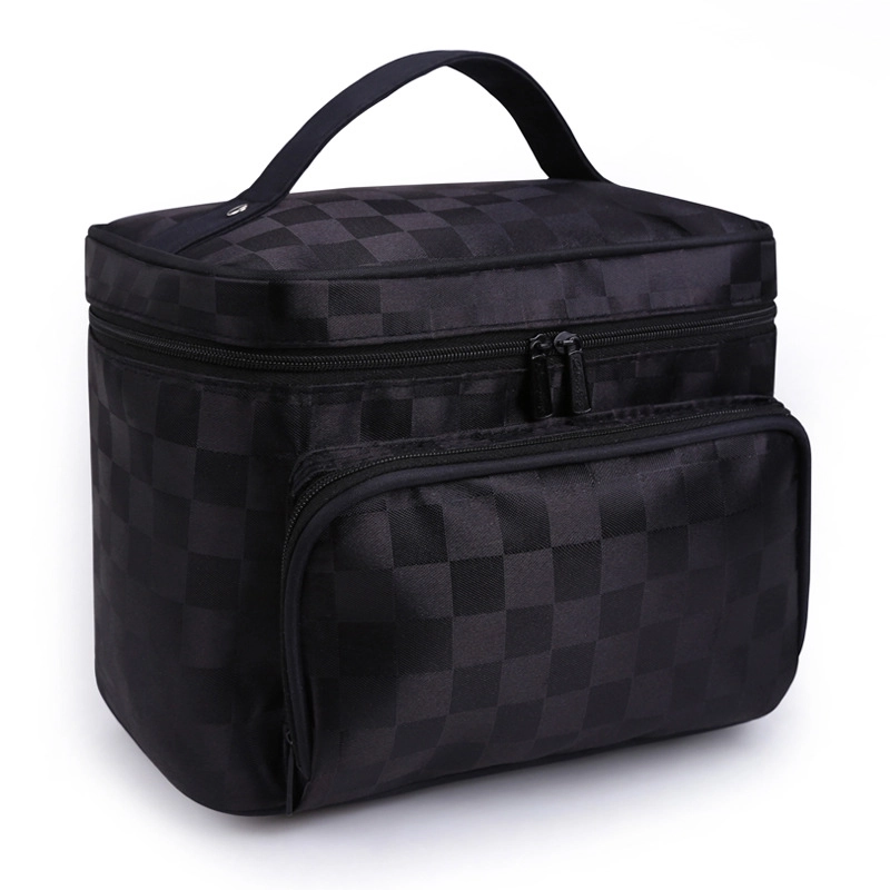 Vacation Stripe Plaid Polyester Square Makeup Bags