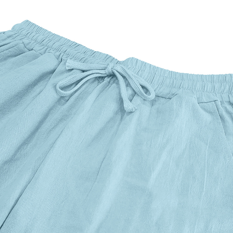 Men's Linen Plain Comfort Breathable Full Length Casual Pants