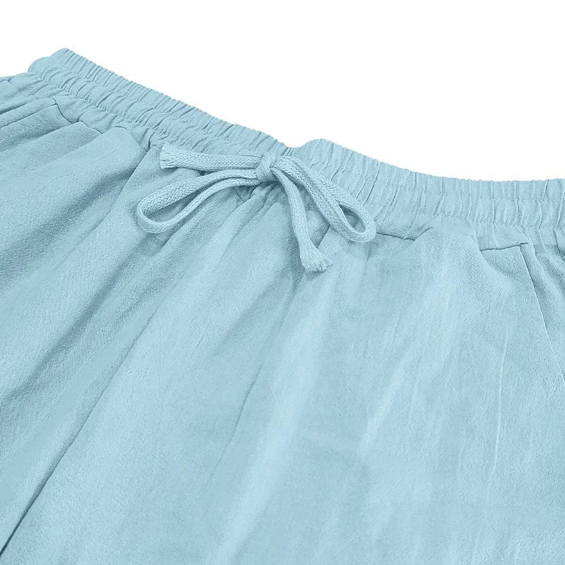 Men's Linen Plain Comfort Breathable Full Length Casual Pants