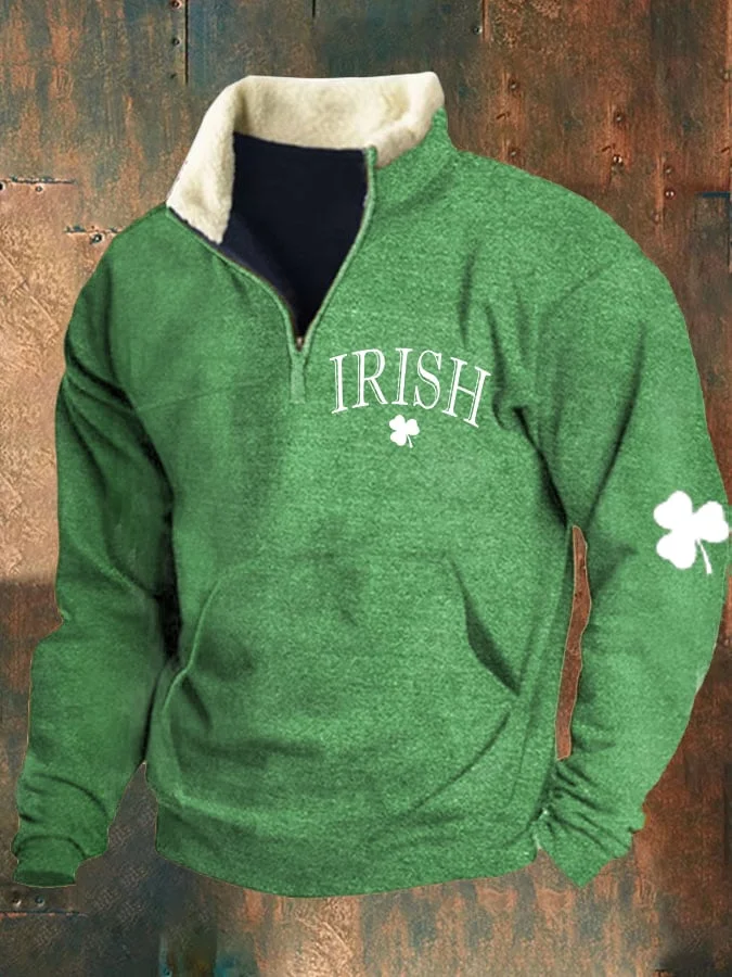 Men's St. Patrick's Day Shamrock Print Sweatshirt  socialshop