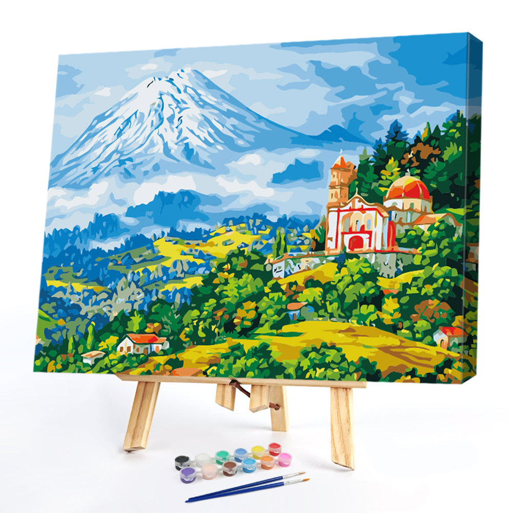 

50*40cm - Paint By Numbers - Snow Mountain Rural, 501 Original