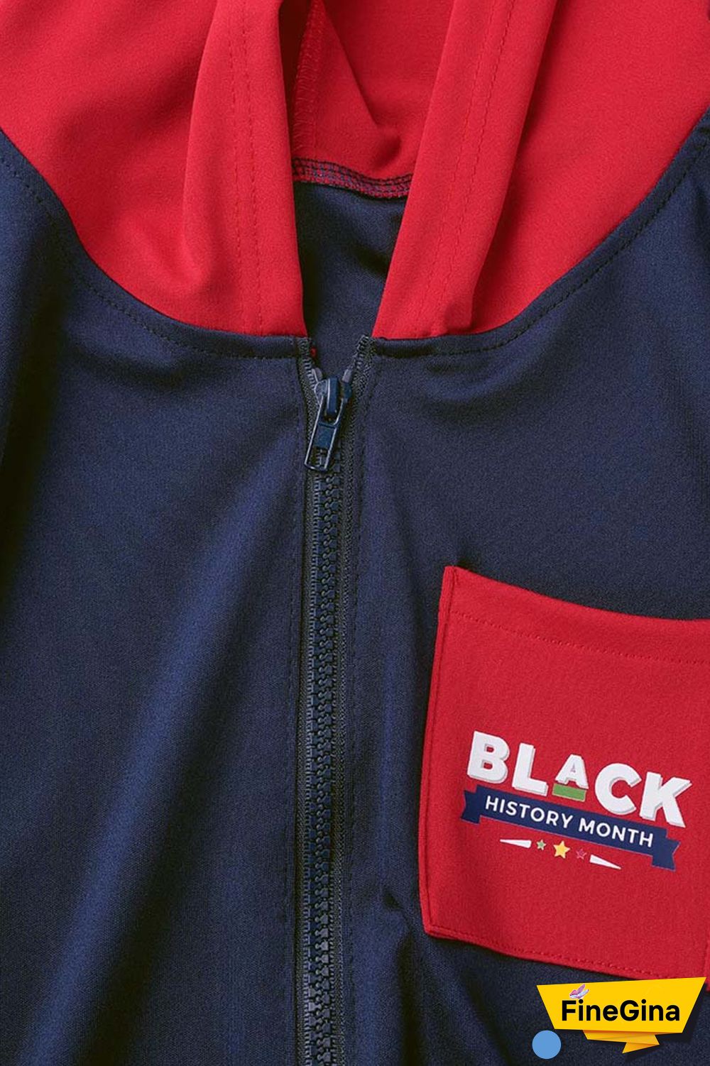 Blue Red Casual Print Patchwork Contrast Hooded Collar Plus Size Romper